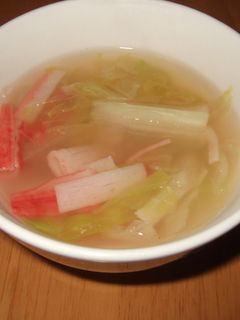 カニカマとレタスのスープ-レシピのメイン写真