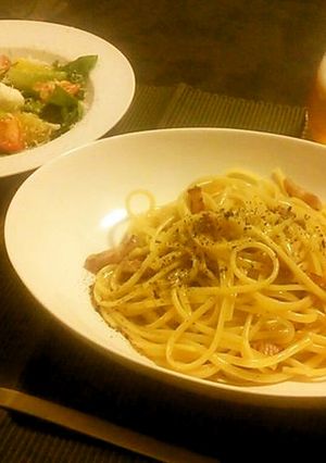 生クリーム不要☆本格派濃厚カルボナーラ♪-レシピのメイン写真
