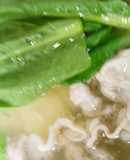 豚ロース薄切り肉・豆腐・小松菜で3点鍋