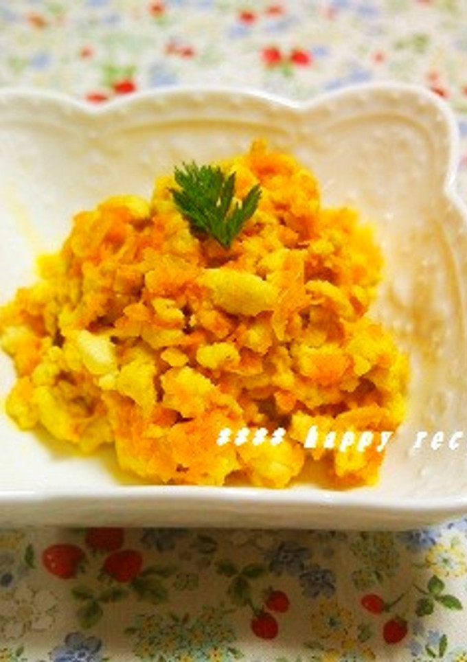 人参と桜えびの炒り豆腐-レシピのメイン写真