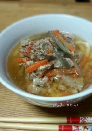 柳川風＊肉うどん-レシピのメイン写真