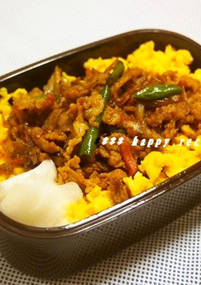 お弁当にも！豚肉と牛蒡のカレー照り焼き丼-レシピのメイン写真
