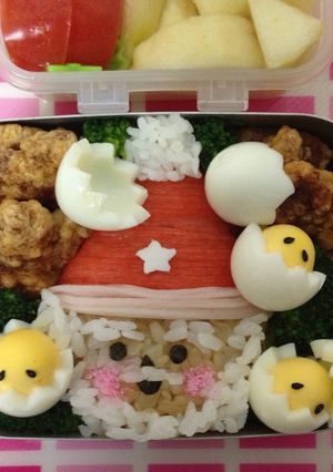 年長さんのお弁当(唐揚げ☆サンタ)-レシピのメイン写真