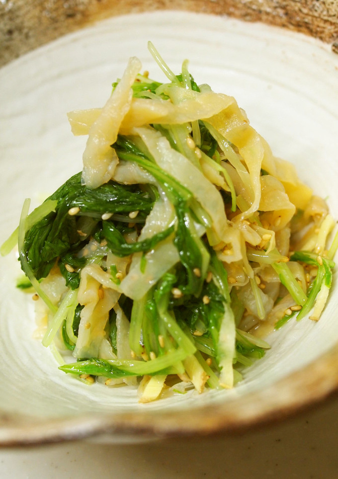 生姜香るくらげと水菜の酢の物-レシピのメイン写真