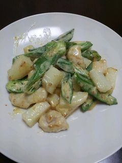 鶏と長芋とオクラのマヨ炒め-レシピのメイン写真
