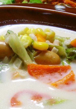 時短☆簡単ＭＩＸベジでホットミルクスープ-レシピのメイン写真