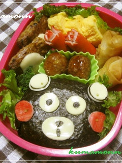 キャラ弁☆くまモンおにぎり☆-レシピのメイン写真