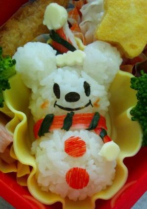ミッキー雪だるま☆キャラ弁-レシピのメイン写真