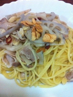 蓮根と豚バラのペペロンチーノ-レシピのメイン写真