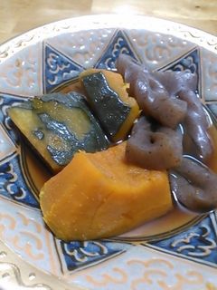 かぼちゃと手綱こんにゃくの煮物-レシピのメイン写真