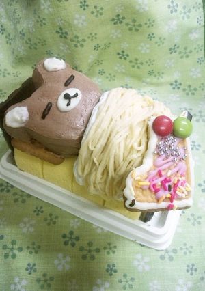 ロールケーキデコ☆くまさん-レシピのメイン写真