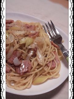ベーコンとネギと黒胡椒の和風パスタ-レシピのメイン写真