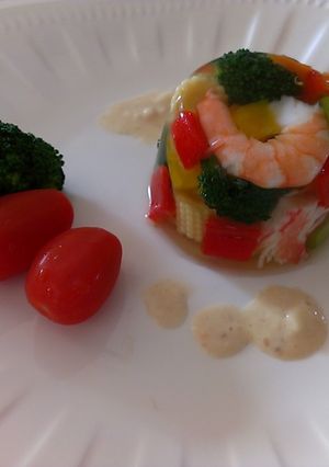 おもてなしに☆簡単！彩り野菜のゼリー寄せ-レシピのメイン写真
