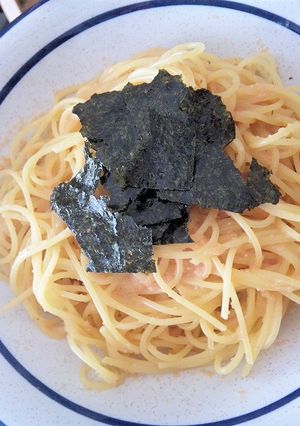 辛子明太子パスタに★味付け海苔わさび味-レシピのメイン写真