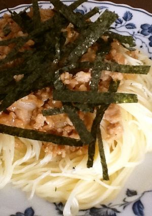 そぼろ納豆スパゲティ-レシピのメイン写真