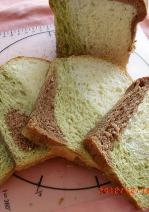 ヨーグルト酵母でふわふわ三色パン　-レシピのメイン写真