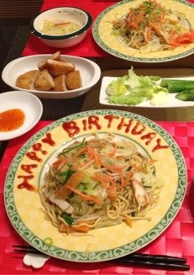 誕生日にごま塩だれ焼きそば☆金ごま本舗-レシピのメイン写真