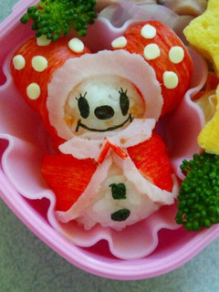 ミニーちゃん雪だるま☆キャラ弁-レシピのメイン写真