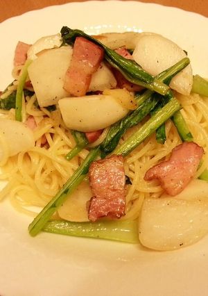 かぶとベーコンのスパゲッティ-レシピのメイン写真