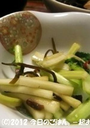 大根の皮と茎の超浅漬け　塩昆布で♪-レシピのメイン写真