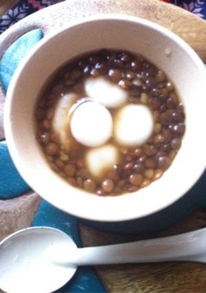 レンズ豆の白玉ぜんざい-レシピのメイン写真