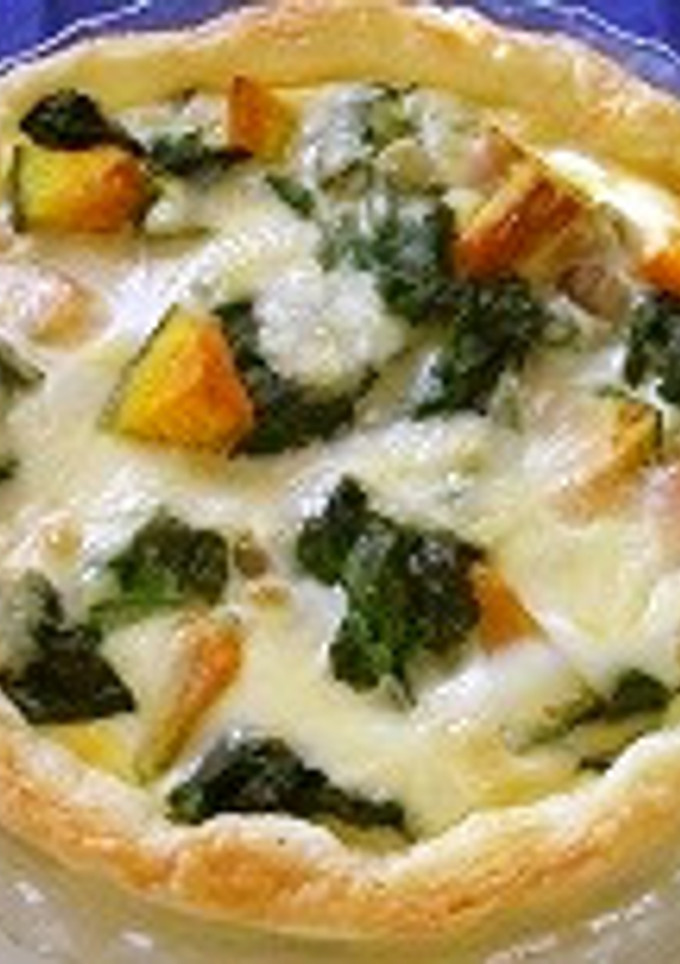 宮城旬野菜ちぢみ法蓮草と南瓜のキッシュ-レシピのメイン写真