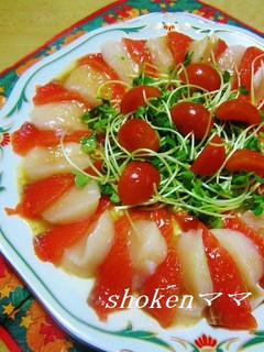 ホタテ&サーモンのカルパッチョ♪-レシピのメイン写真