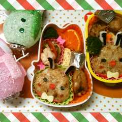 A picture of キャラ弁　トナカイ　クリスマス.