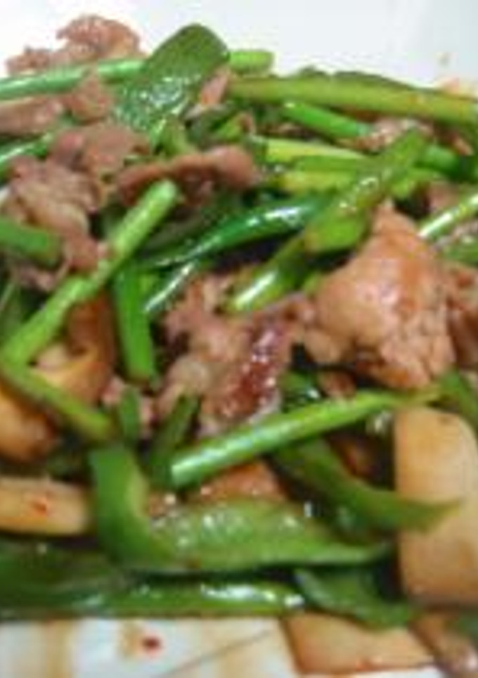 豚肉とにんにくの芽の炒め物-レシピのメイン写真
