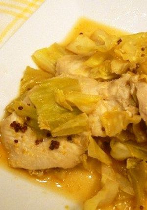 キャベツと鶏肉のポン酢マスタード蒸し-レシピのメイン写真
