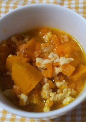 かぼちゃのそぼろ煮（離乳食モグモグ期）-レシピのメイン写真