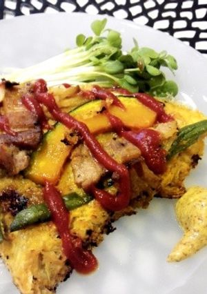 栄養＋乗せて豪華なフライパンキッシュ風-レシピのメイン写真