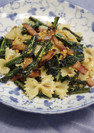 黒キャベツとベーコンのパスタ-レシピのメイン写真