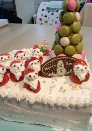 マカロンタワーのツリーで☆Xmasケーキ-レシピのメイン写真