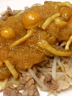絶品★牛肉もやし蒸し、なめこおろしタレ-レシピのメイン写真