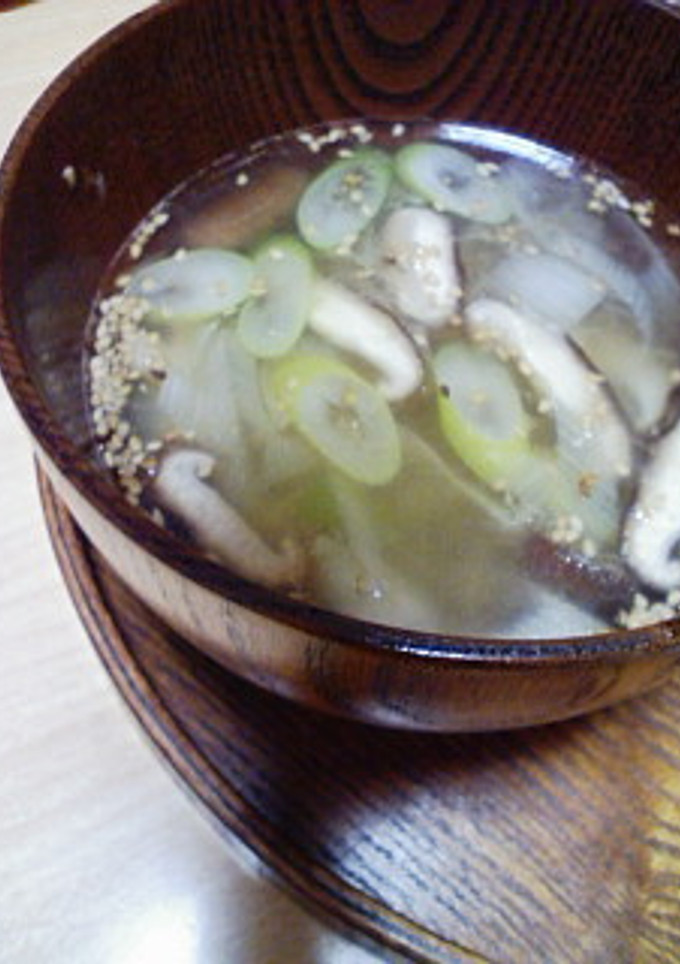 ねぎとしいたけの簡単中華風スープ-レシピのメイン写真