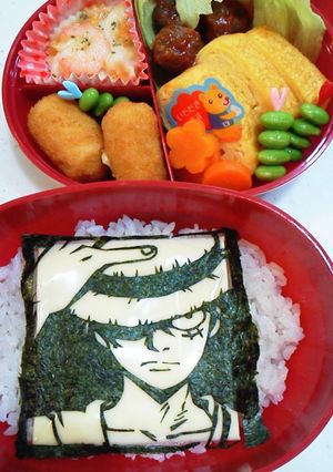 海苔でキャラ弁 ルフィ ゾロ ナミ -レシピのメイン写真