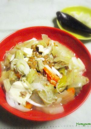 豚汁と納豆をぶっかけたごはん-レシピのメイン写真