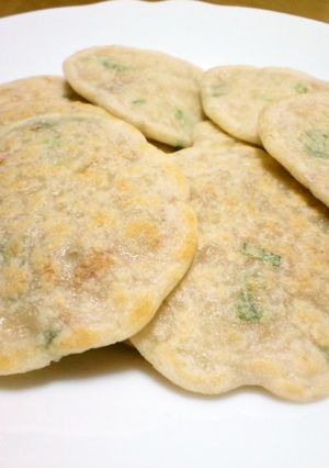 お惣菜系 ツナとネギの米粉パンケーキ-レシピのメイン写真