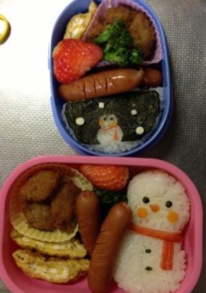 キャラ弁カンタンおにぎり18…雪だるま-レシピのメイン写真