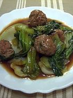 肉団子とチンゲン菜のオイスターソース炒め-レシピのメイン写真