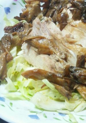 鳥むね肉のオリーブオイル蒸しキノコソース-レシピのメイン写真