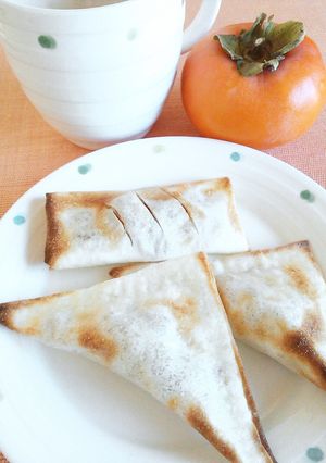 オーブントースターで♪春巻皮の簡単柿パイ-レシピのメイン写真