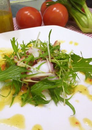 水菜とタコのカルパッチョ-レシピのメイン写真