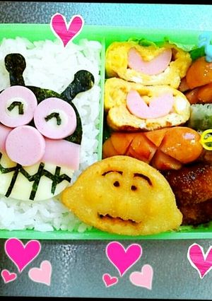 キャラ弁　スライスチーズでばいきんまん-レシピのメイン写真