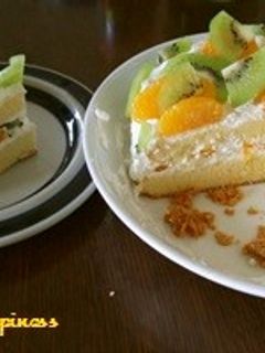オレンジ&キウィのデコレーションケーキ-レシピのメイン写真