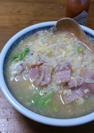 行程２つの朝ご飯☆コンソメ洋風おじや♪-レシピのメイン写真