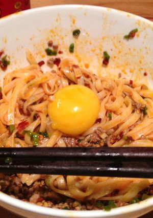 ヤミツキ！激辛汁無し担々麺（油辣椒使用）-レシピのメイン写真