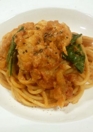 m鶏の練りごま濃厚トマトソースパスタ-レシピのメイン写真