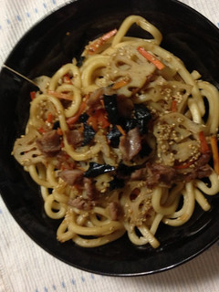 蓮根の胡麻たっぷり甘辛きんぴらうどん-レシピのメイン写真